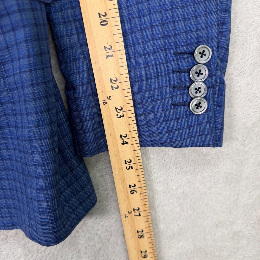 Samuelsohn Mens 42R Sport Coat Blue Colombo Icewool Silk SB Baylor 2 Blazer - Picture 10 of 13